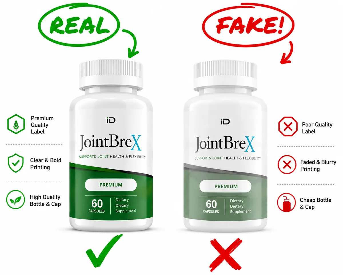 Real JointBrex bottle compared with a counterfeit one