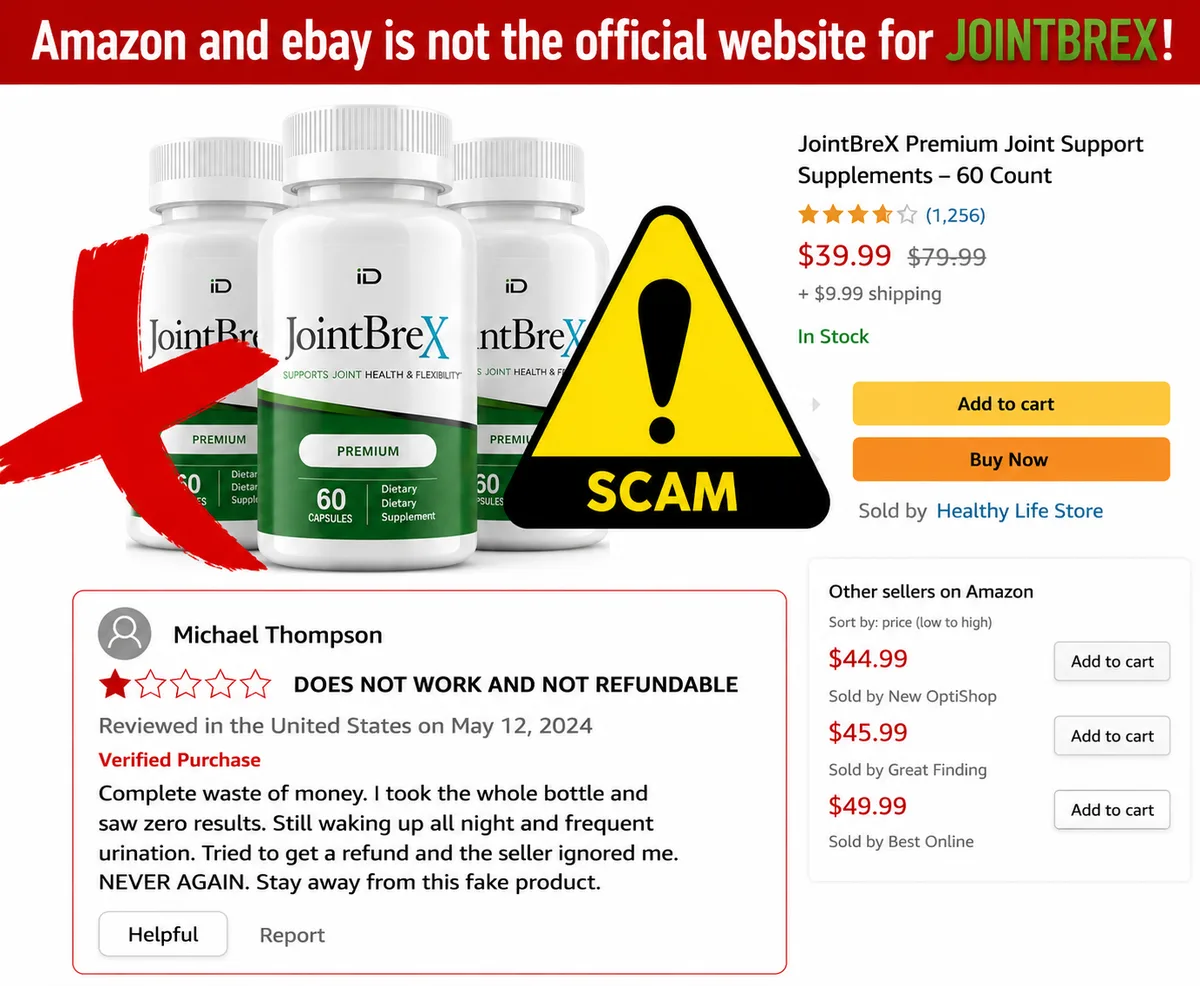 Warning: Amazon and eBay are not the official JointBrex website
