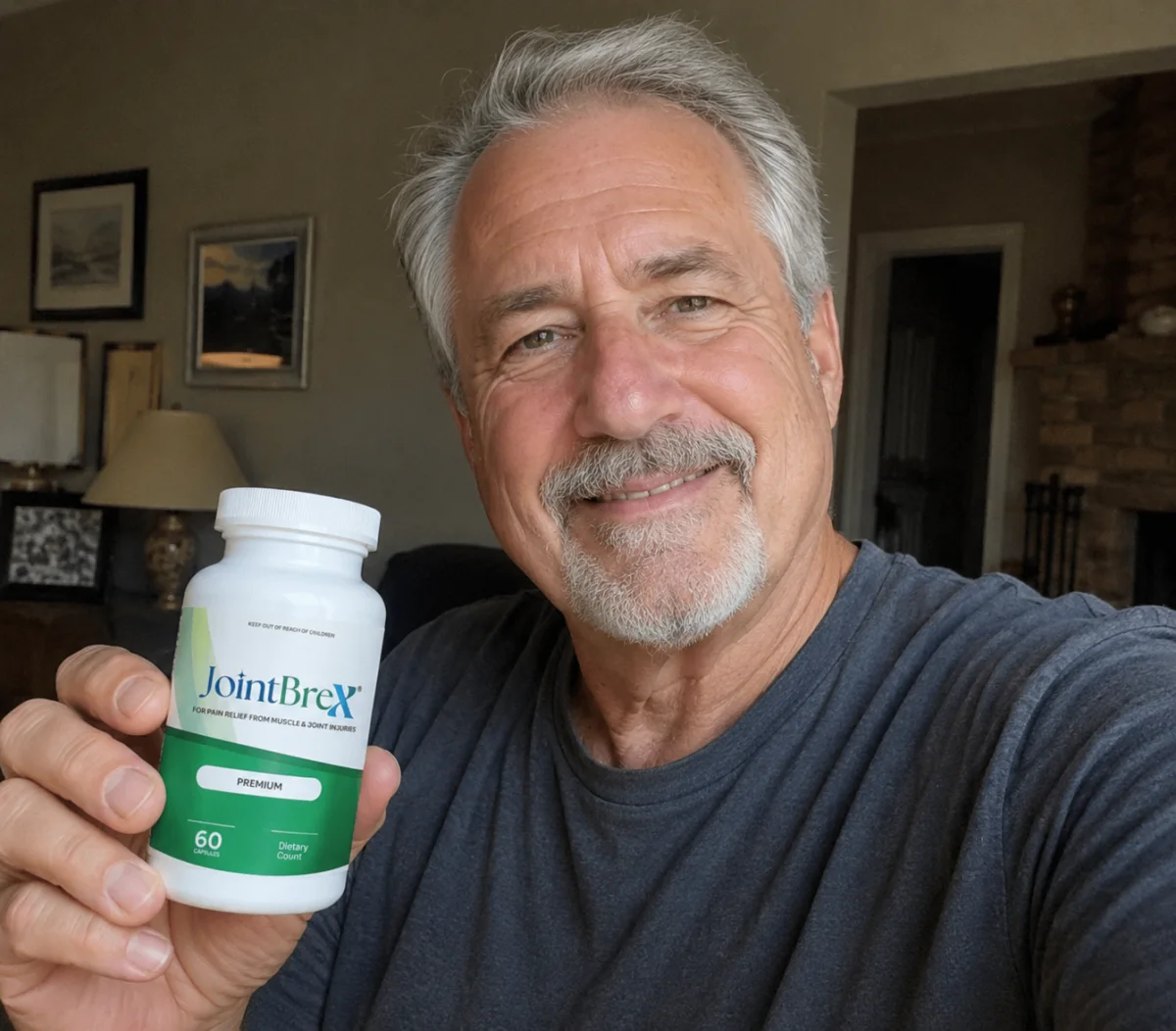 Man holding a JointBrex bottle